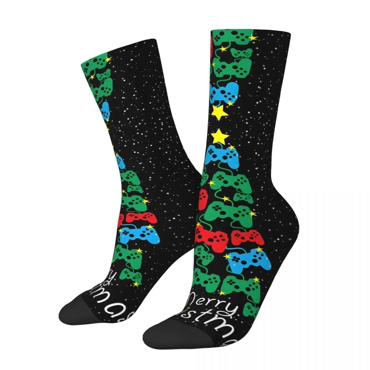 Video Gamer Christmas Card Greeting Card Kawaii Socks Shopping Cartoon Pattern Socks