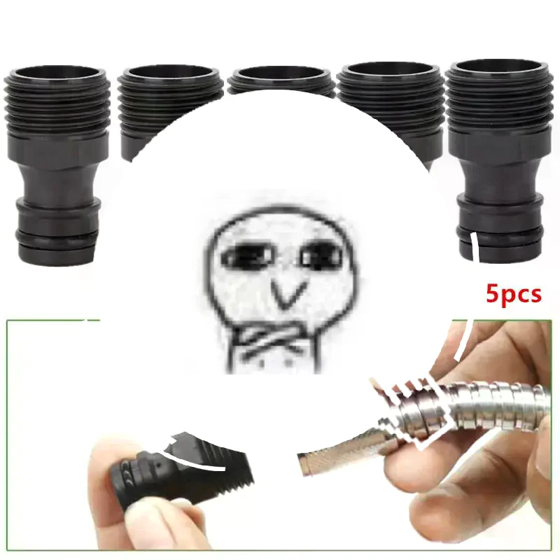 Threaded Hydraulics Quick Coupling 5Pcs 1/2 Inch Tight Seal Water Pipe Faucet Adapter for Garden Hose Connection
