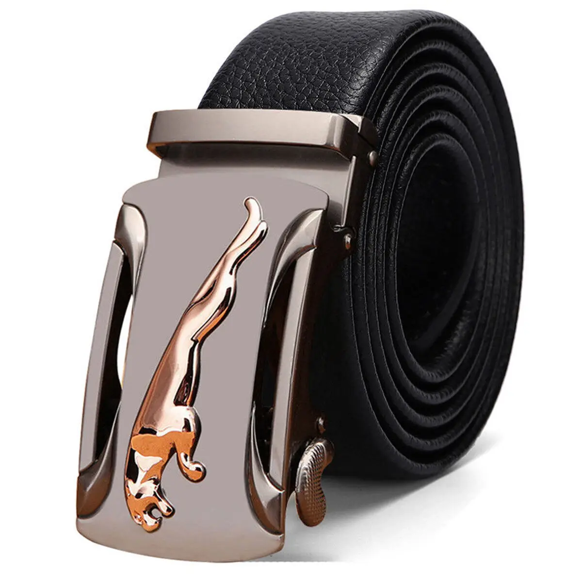 

Men Automatic Buckle Belt 100% Genuine Cow Leather Business Casual Strap Belt