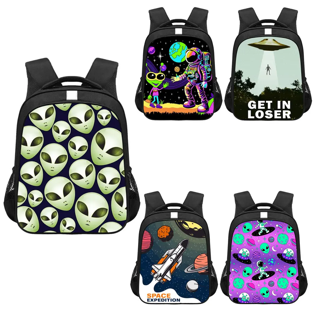 Mochila Alien UFO para hombre y mujer, morral de viaje con astronauta, mochila escolar para estudiantes y adolescentes, bolsa para ordenador portátil