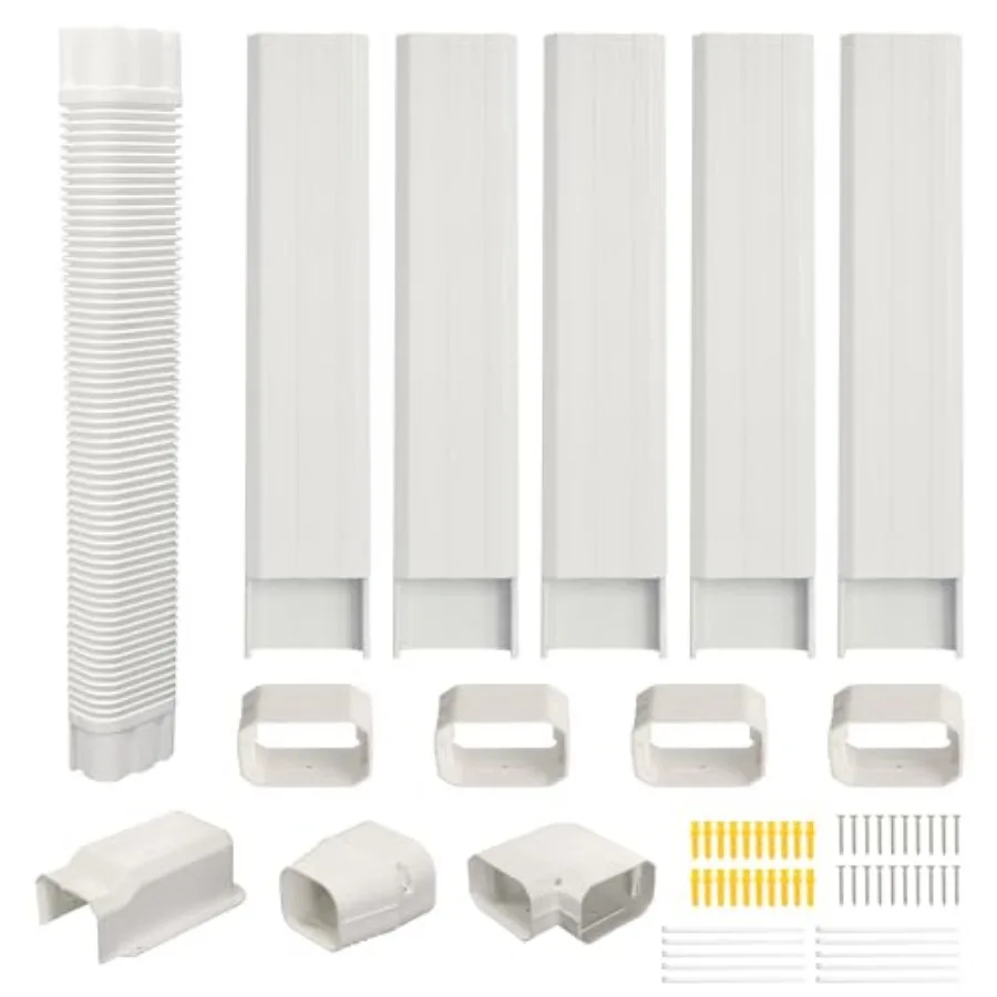 

4" 10Feet Mini Split Line Set CoverPVC line Set Cover kit for mini Split with Flexible Duct Decorative Air Conditioner HAVC and