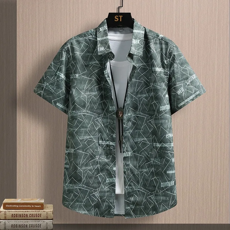 

New Summer Fashion Trendy Men Shirts Style Ice Silk Comfort Casual Button Down Top Men Clothing Breathable