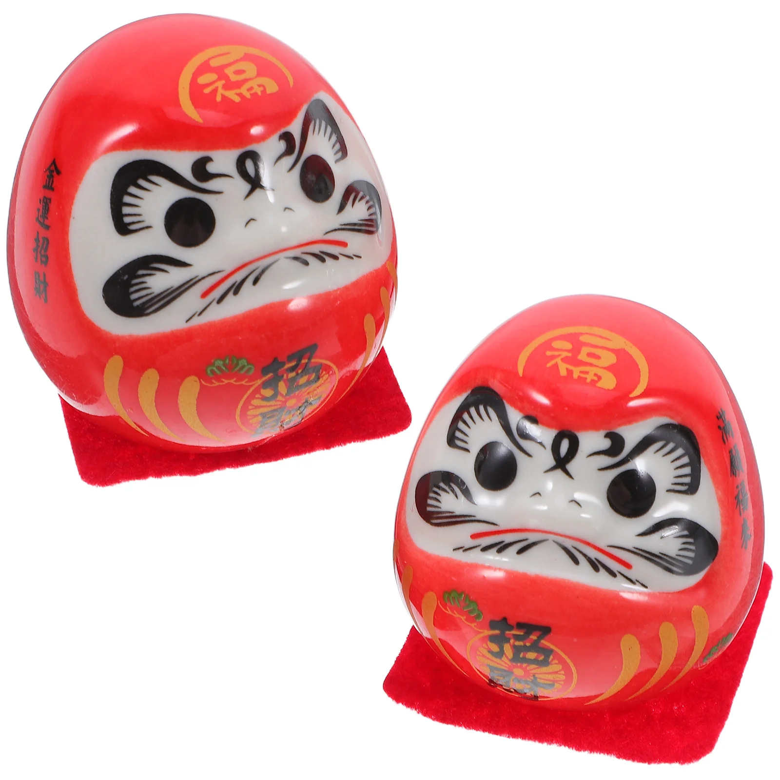 

2Pcs Porcelain Mini Japanese Ceramic Statues Feng Shui Fortune Home Office Table Ornament Creative Gift