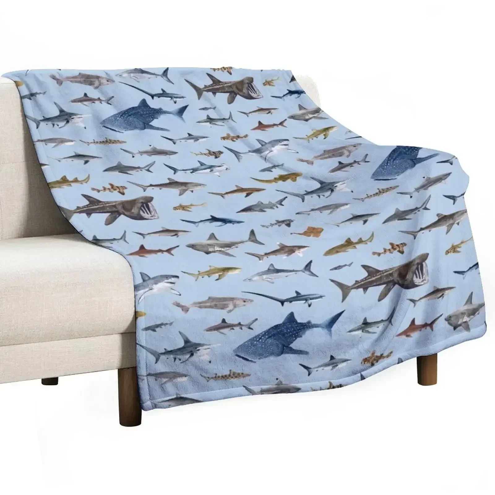 

SHARKS poster-light blue Throw Blanket warm winter Camping Blankets For Baby Blankets