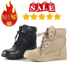 Kids Military Boots Training Children Outdoor Tactical Boots Hiking Anti-Collision Anti-Fall Travel Combat Botas