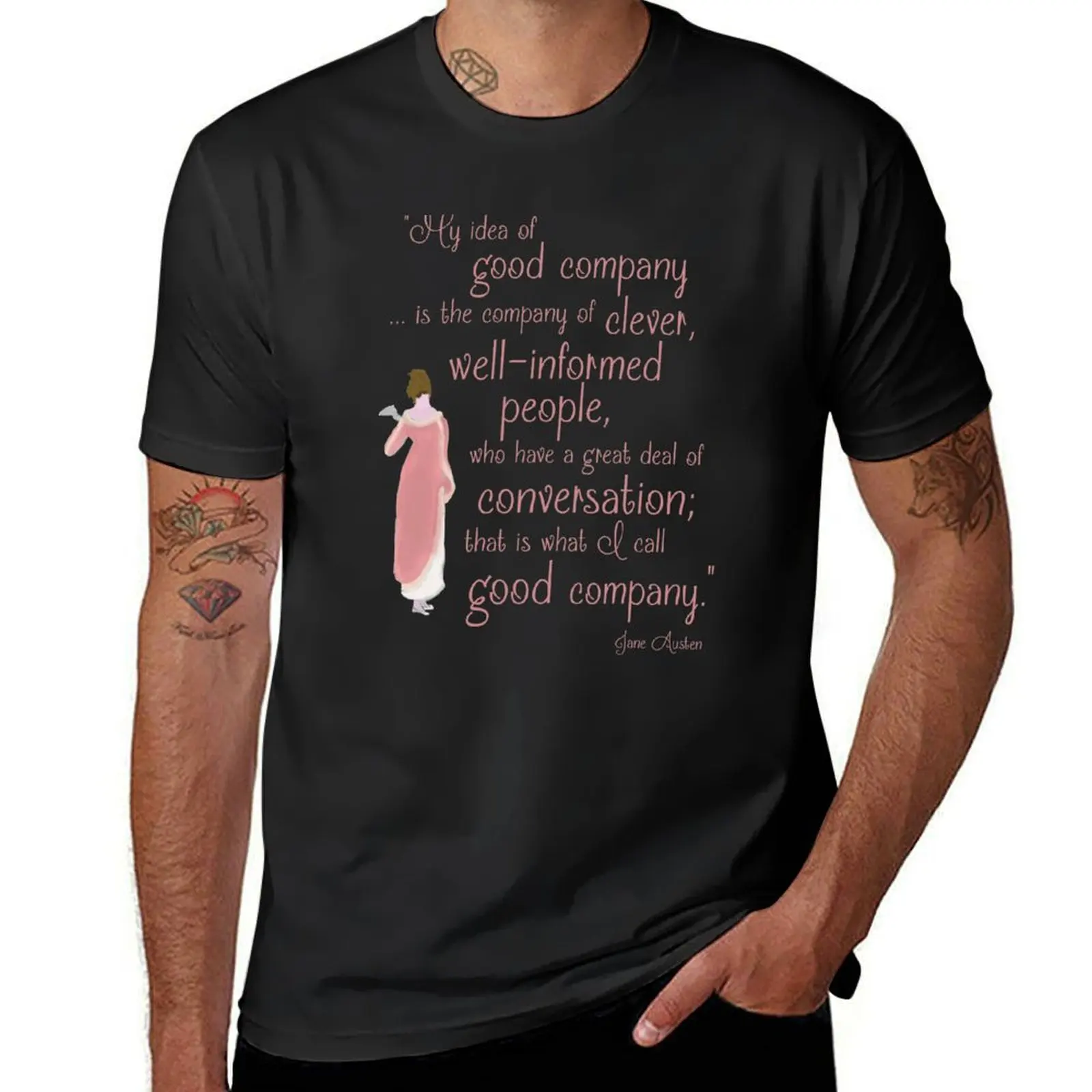 

Jane Austen Persuasion Quote, Good Company T-Shirt animal prinfor boys quick drying mens graphic t-shirts pack