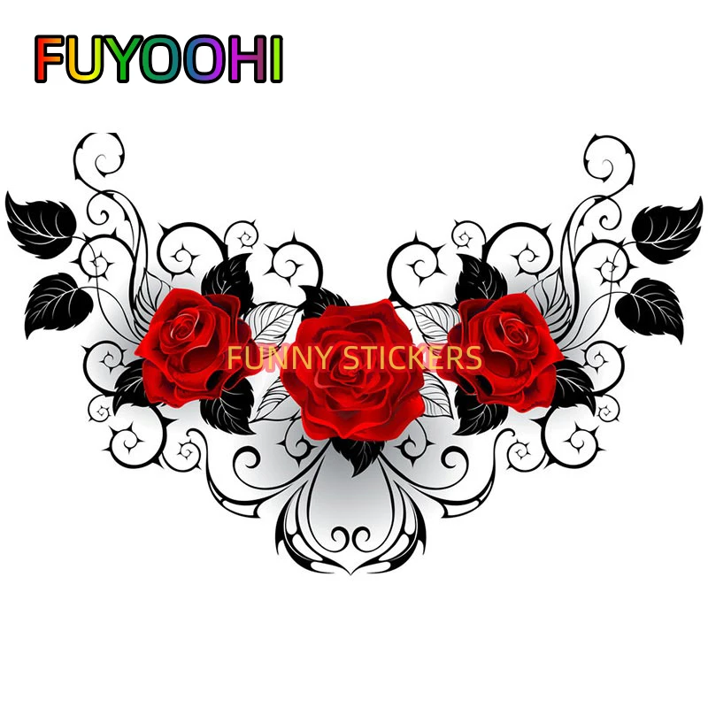 

FUYOOHI Red Roses Flowers Car Stickers Home Furniture Living Decor Vinyl Wallpaper Sink Door Room Decals Poster Wallpapers