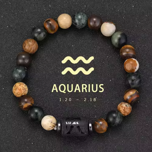 12 Zodiac Bracelets Natural Stone Cancer Virgo Leo Libra Bracelet Couples Friendship Gifts Bracelets jewelry pulsera hombre - Image 21