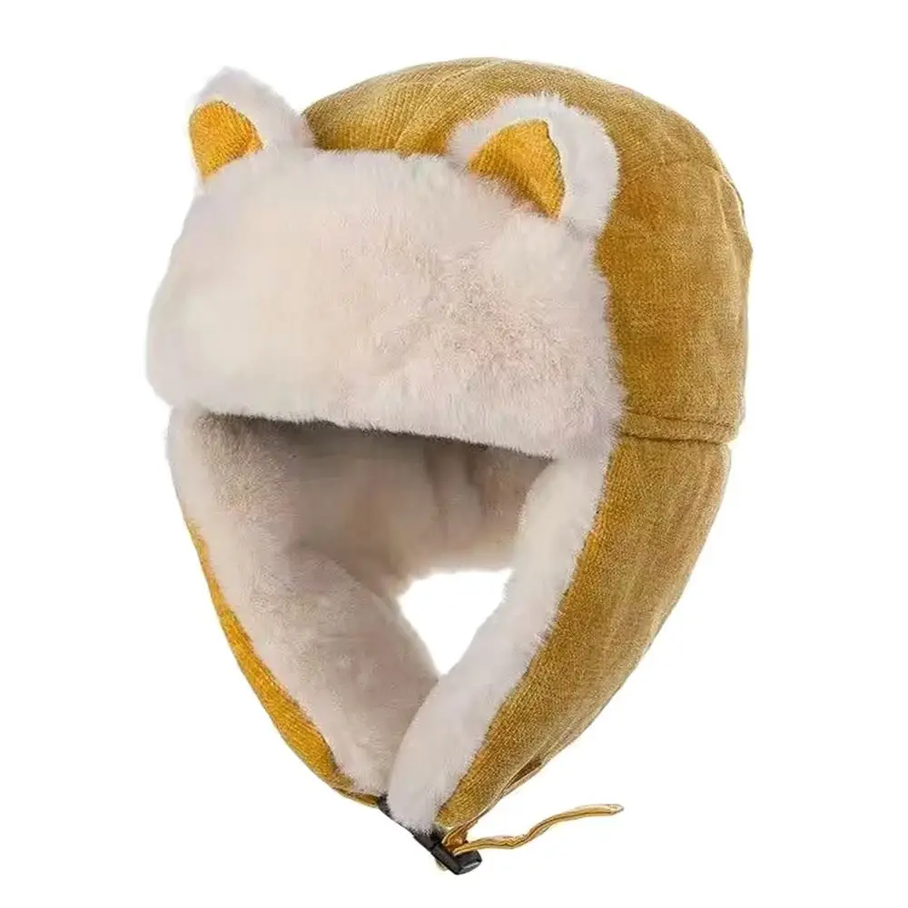 Outdoors Plush Bomber Hat Thick Warm Ushanka Fur Hat Windproof Winter Cap for Men Women