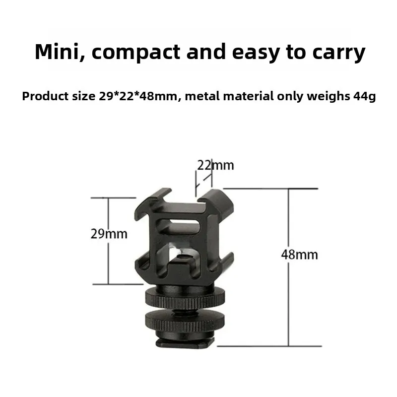 PT-3S three-head hot shoe base expansion fill light microphone monitor mini portable