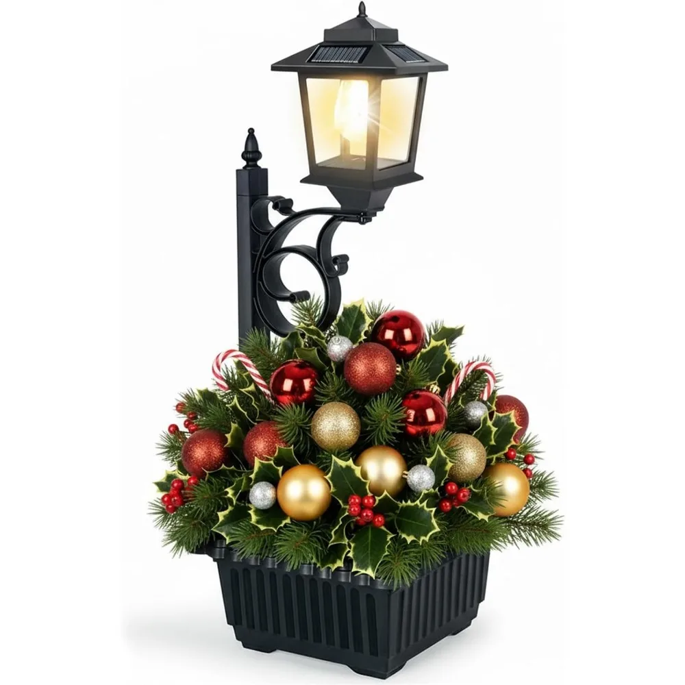 

2-in-1 Solar Flower Pot Light, Waterproof Outdoor Decorative Lamp for Lawn Patio Door Wall Mount or Freestanding