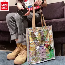 MINISO Sanrio hello Kitty Kuromi renkli lazer çanta moda bayanlar tek omuz karikatür çanta