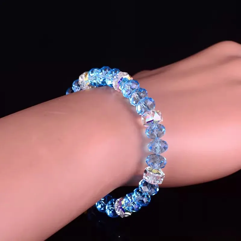 

Luxury Bracelets for Women Austrian Crystal blue Strand Bracelet Gift jewelry bead barcelet Friend Jewelry Accessories gril