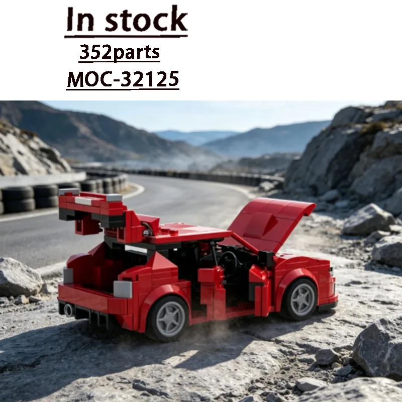 Hot New MOC-32125 Traffic Red Sports Icon Limited Edition Supercar Building Blocks 352 Parts Custom Adult Christmas Toy Gift