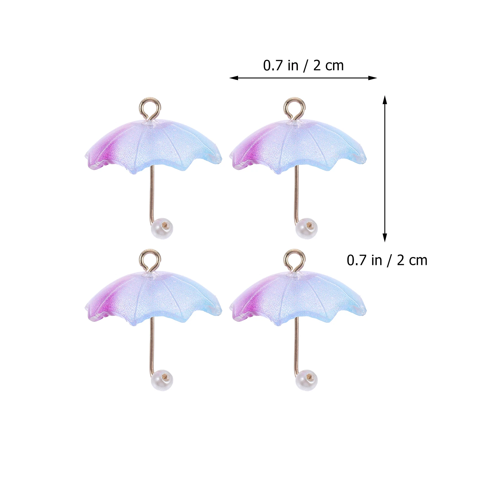 

4pcs Umbrella Earring Accessories Bright Color Acrylic Mini Pendant naments Jewelry Keychain Necklace for Women Creative Ear