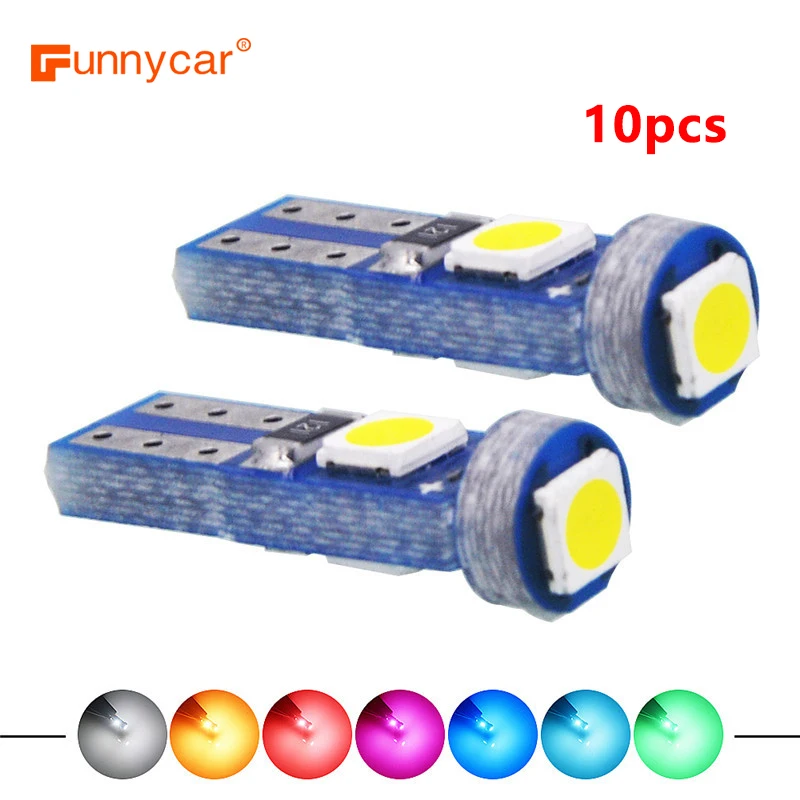 

10Pcs T5 Led Bulb W3W W1.2W Led Canbus For Air conditioner button light Instrument LED Lights Dashboard Warning Indicator Button