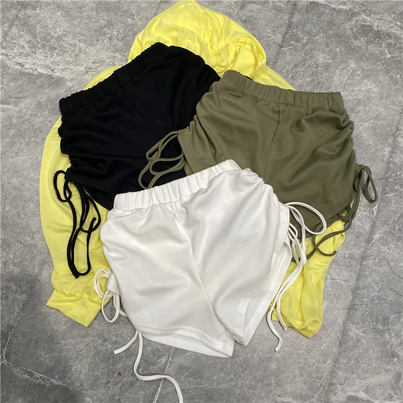 

New 2022 fashion Designer Famous brand High waist Pleated Drawstring Stretch hot pants Sexy and versatile Casual Short