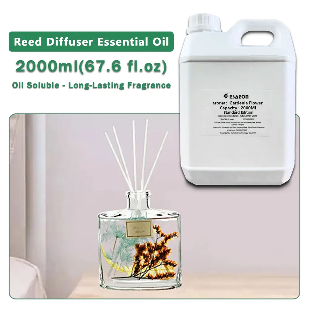 ESAEON Home Air Freshener, Vine Diffuser Replenishes Aromatic Oil, Aroma Reed Diffuser Oils, Gardenia Flower 2000ML (67.6 fl.oz)