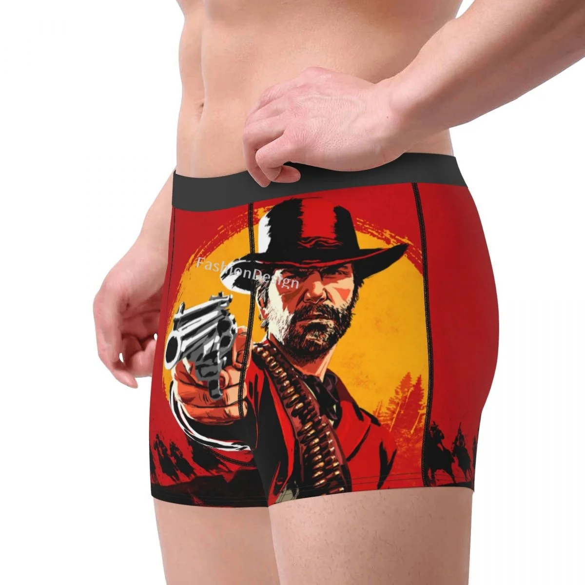 Poster Red Dead Redemption John Marston Game Underpants Breathbale Panties Male Underwear Print Shorts Boxer Briefs