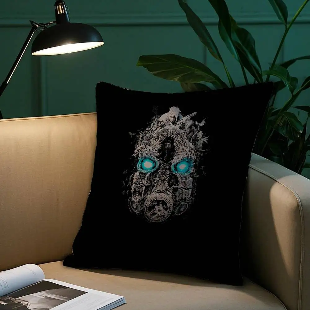 B-Borderlands Game Pillow Case Short Plush Print Cushion Cover Square Throw Pillow Covers Sofa Home Decor