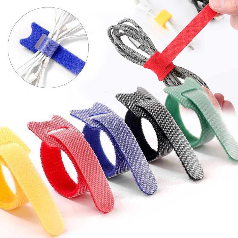 

100 Pcs T-type Wire Tie For Charging Cable Colorful Cable Organizing Tie Belt For Headsets