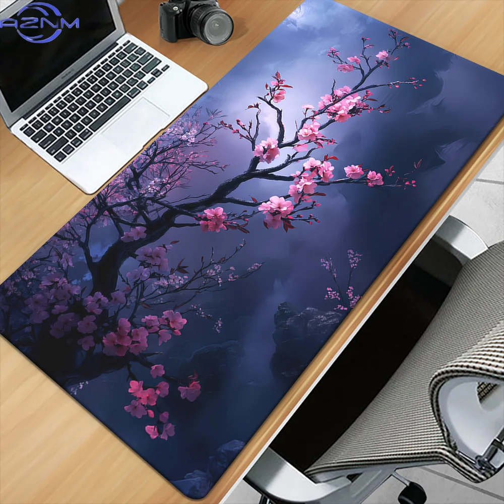1pc Plum Blossom HD Printed Pad for Desk, Multi Functional XXL Mousepad, Keyboard Gaming Mouse Mats, Office Computer PC Gamer De