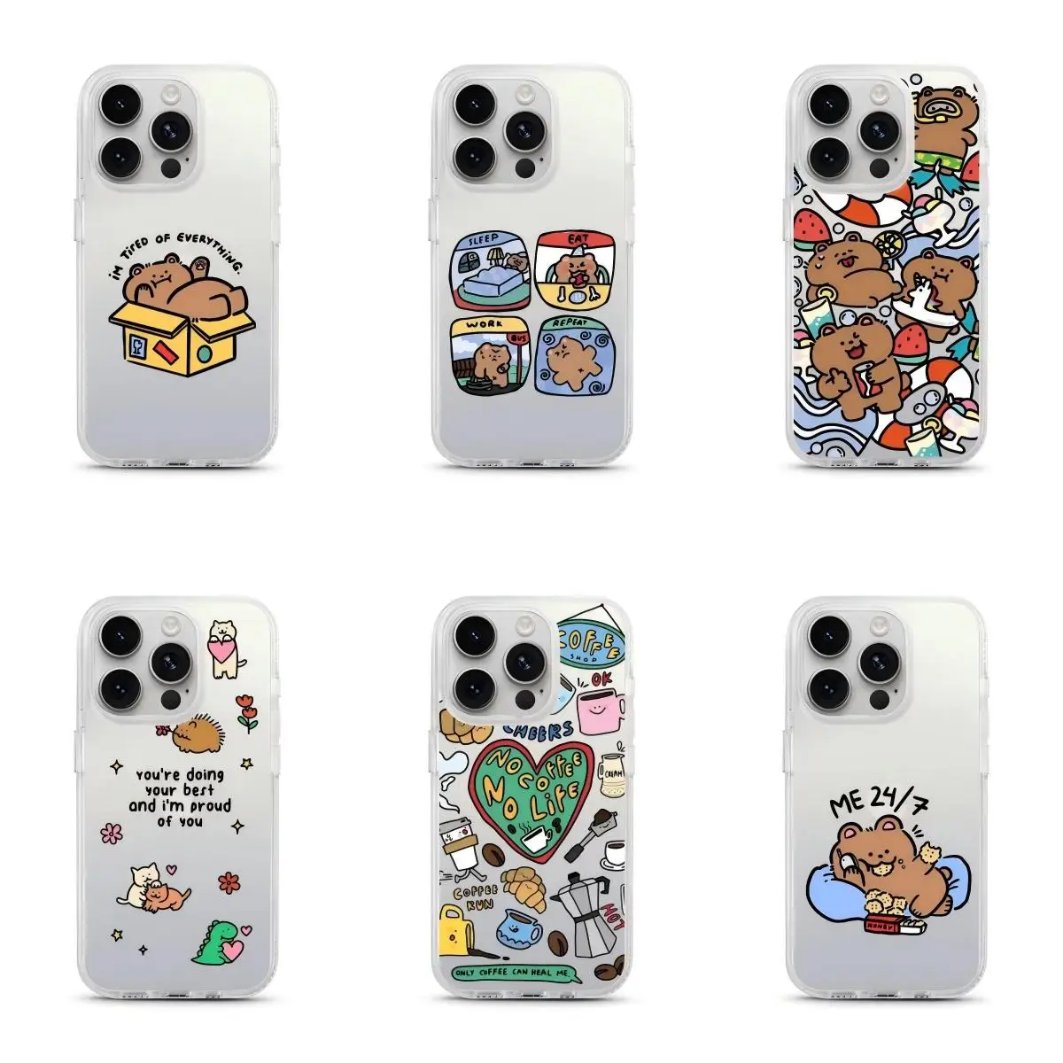 HOT Phone Case For Samsung Galaxy S26 S25 S24 S23 S22 S21 S20 FE Note20 Note10 Edge Plus Ultra Lite 5G Chill Bear Cartoon