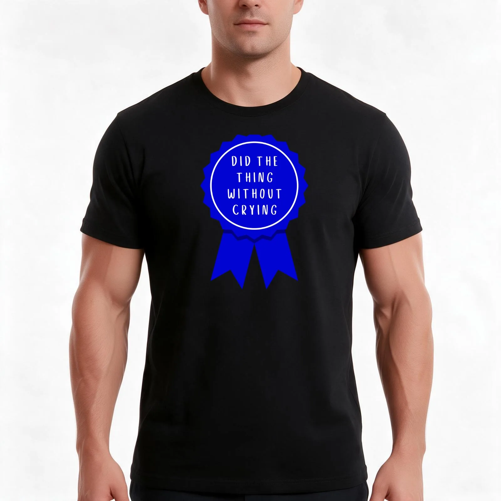 did the thing without crying - blue aesthetic book quote for book lovers T-Shirt, Summer Casual Cotton Tee, Unisex Men Women