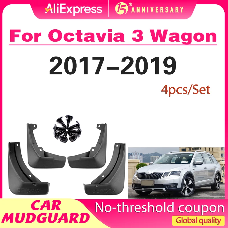 

For Skoda Octavia 3 Combi Wagon Estate MK3 A7 5E 2017 2018 2019 Fender Mudguard Mud Flaps Guard Splash Flap Mudguards