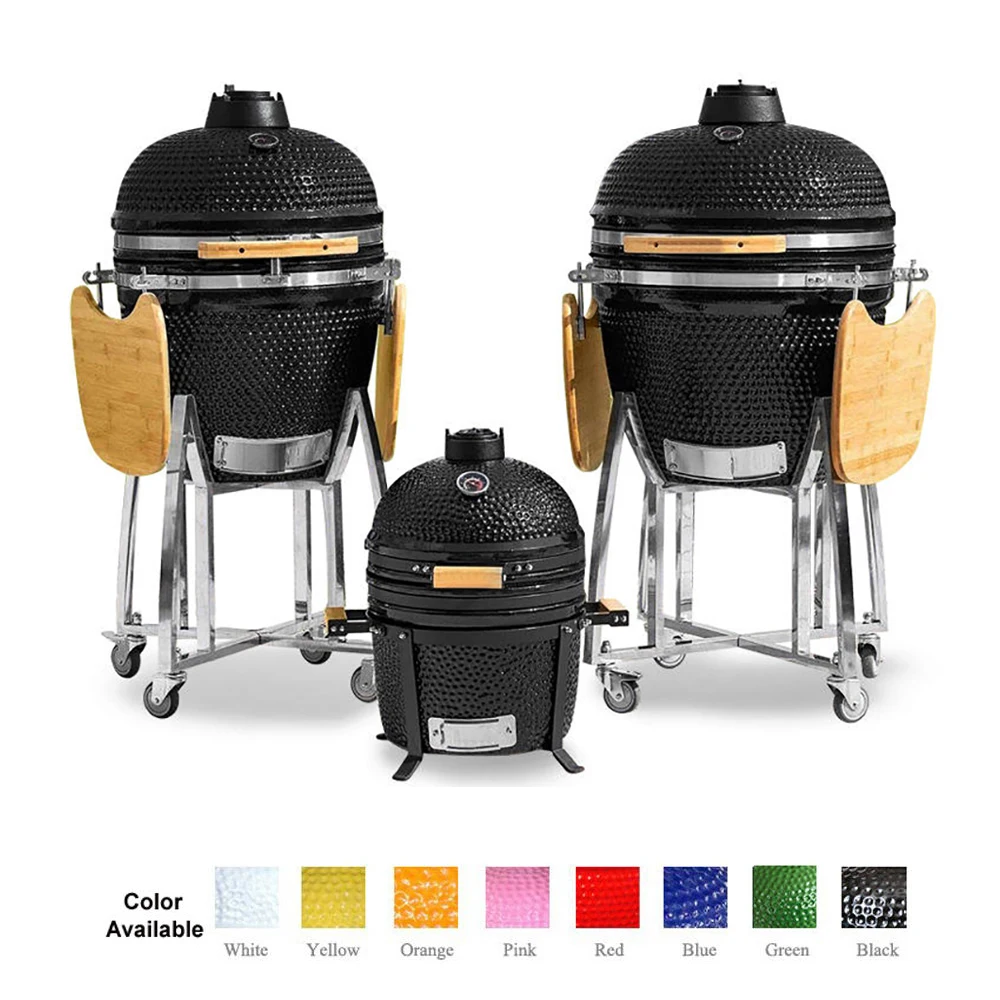 Outdoor Kitchen Camping Picnic 18'' 21'' Kamado Smoker Grills Ceramic Barbecue Grill