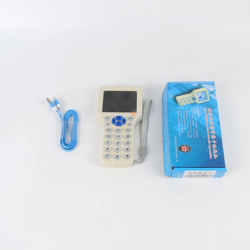 Pembaca RFID NFC Pembaca IC ID 125KHZ 13.56Mhz Kabel USB untuk Kartu 125Khz 13.56Mhz Layar LCD