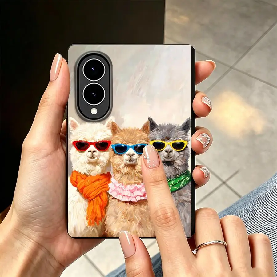 Cute Alpacas Luxury Phone Cover Case for Samsung Galaxy Z Fold8 Wide Z Fold 8 ZFold Wide ZFold8