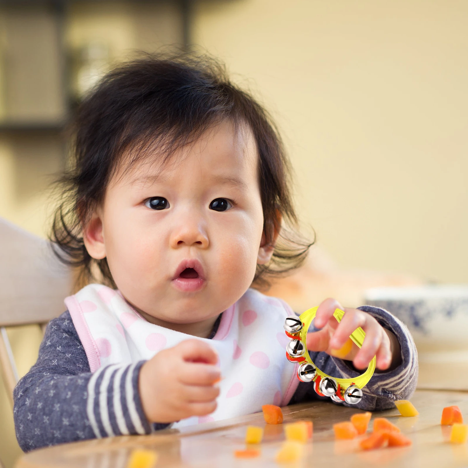 3Pcs Colorful Plastic Hand Rattle Infant Handbell Plaything Early Learning Percussion Sound Stimulator Baby Coordination