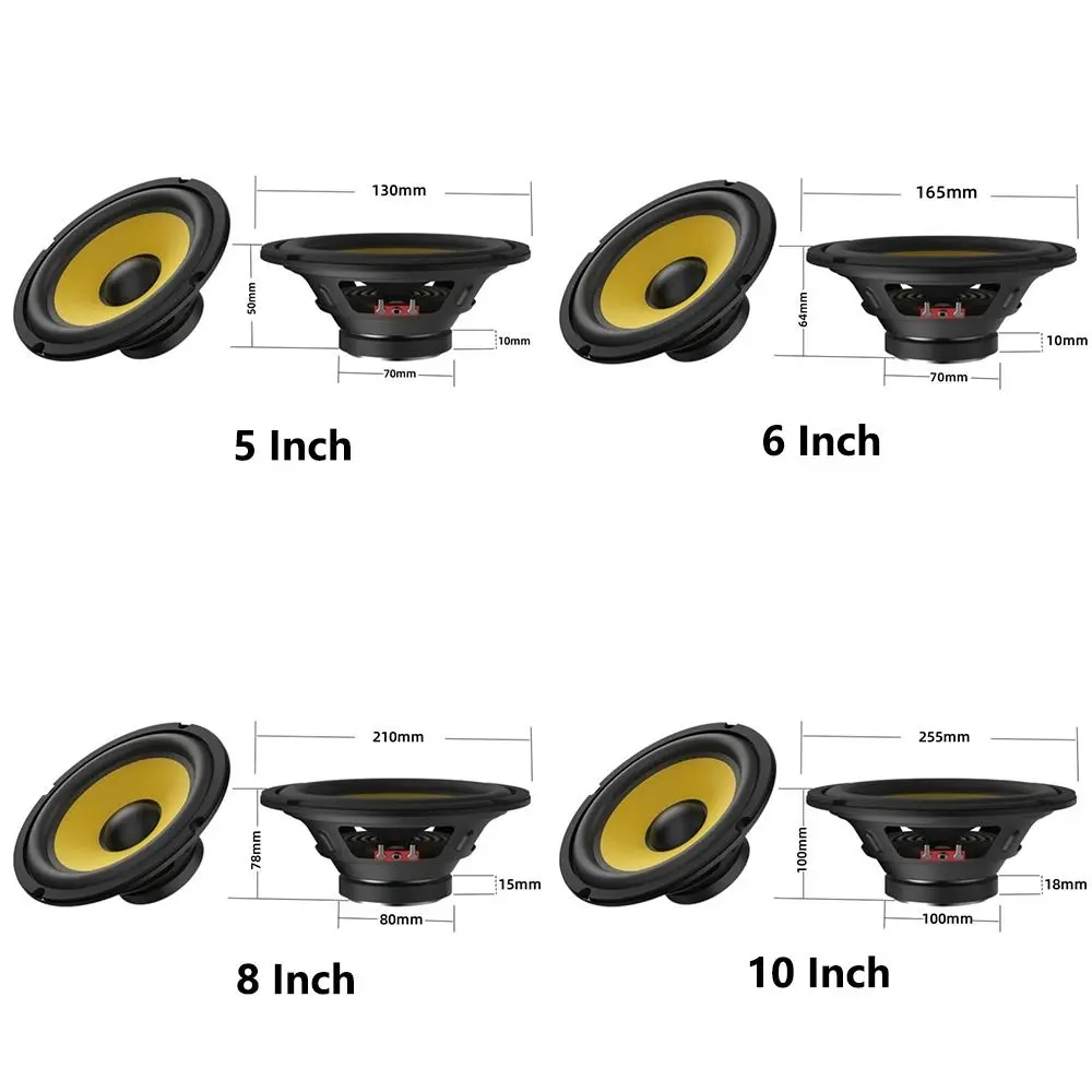 5/6/8/10 Inch Car Bass Speaker HiFi Music Full Range Frequency Coaxial Subwoofer Audio Speakers DIY Universal Car Stereo Speaker view 6