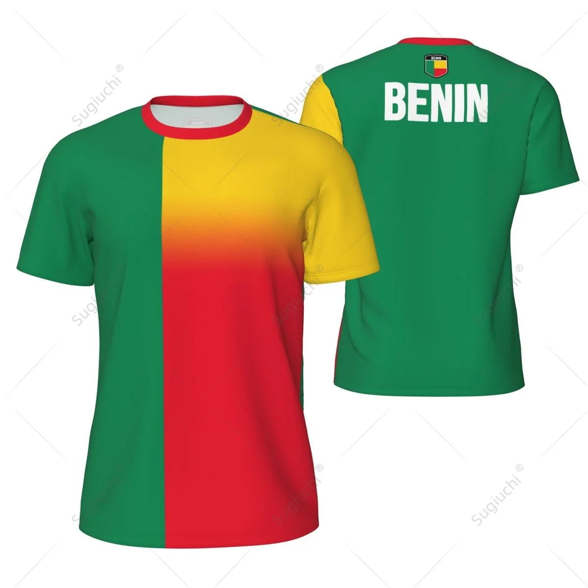 Sports Mesh T-shirt Benin Flag For Running Bike Soccer Tennis Football Fitness Tees 3D Printed Custom