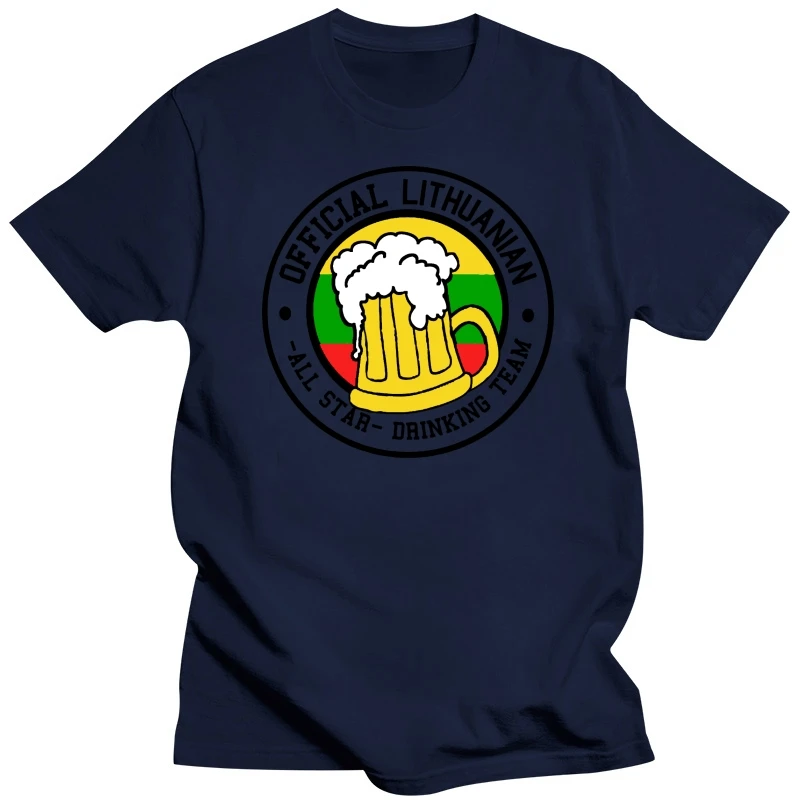 Mens Funny Cool Novelty Lithuanian Beer Team Lithuania Flag Joke T Shirts Gifts T Shirt Men Tees Brand Clothing Funny