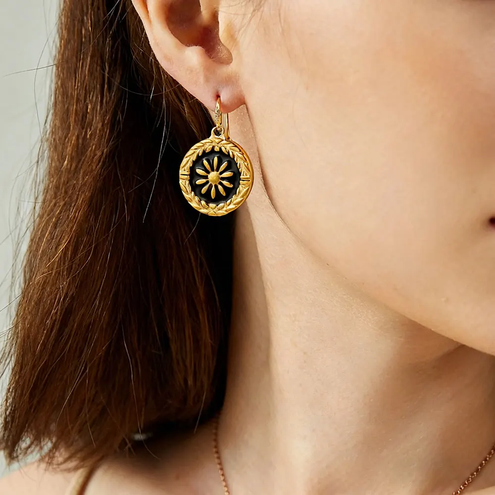 2-5PCS Stainless Steel Charms Punk Black Enamel Pendant Base Gold Plated Jewelry Accessories for DIY Necklace Bracelets Earrings