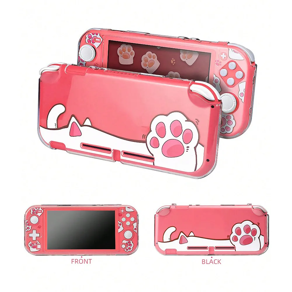 Hard PC Impact resistant split case cover Transparent Cat pad Cherry blossom Sunflower pattern Joycon case Nintendo Switch Lite