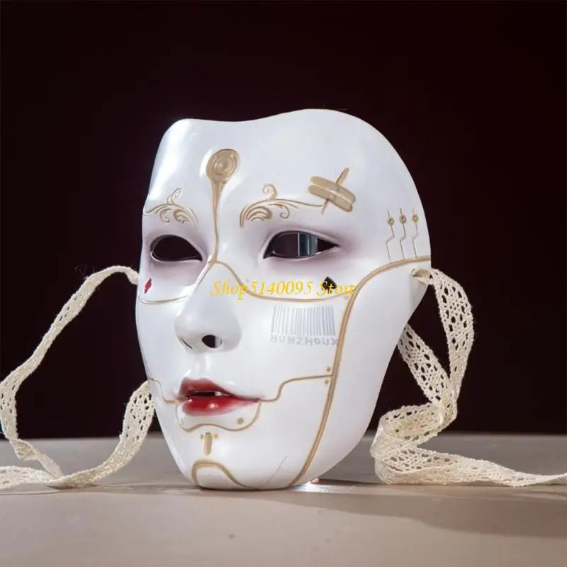 DXAE Mechanical Man Cosplay Mask Masquerade Mask For Women Men Halloween Cosplay Full Face Mask Masquerade Costume Accessory