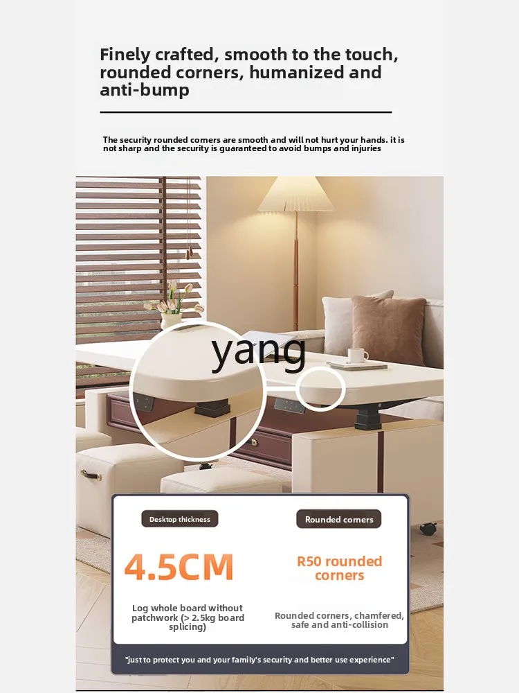 YJQ الخشب الصلب متعددة الوظائف رفع طاولة القهوة طاولة الطعام غرفة المعيشة شقة صغيرة درج شرفة طاولة شاي صغيرة