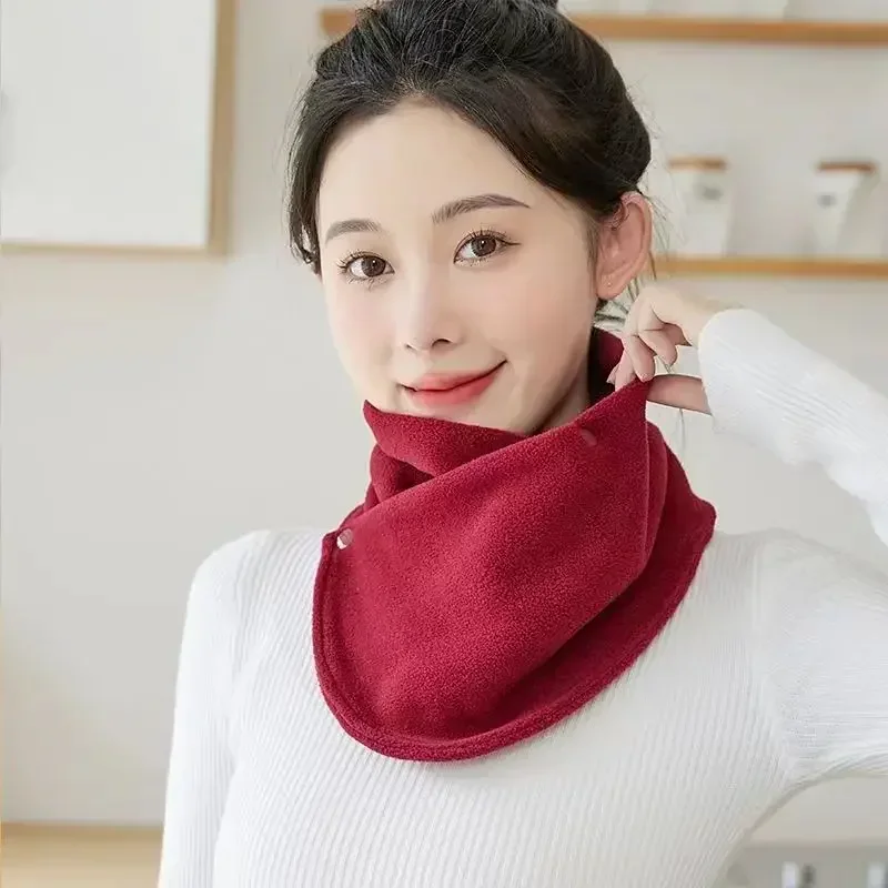 New Lamb Fleece for Women Scarves Winter Warm Fake Collar Scarf Plush Bib Snood Female Windproof Wrap Neck Protection Polar