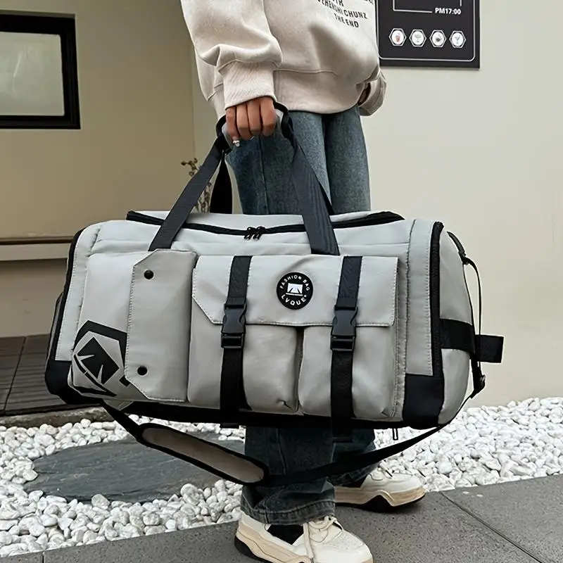 Large Capacity Soccer Travel Backpack Dry Wet Separation Sports Gym Bag, Separate Shoe Storage Compartment Zipper Bag Travel Duffel Bag For Business Trip