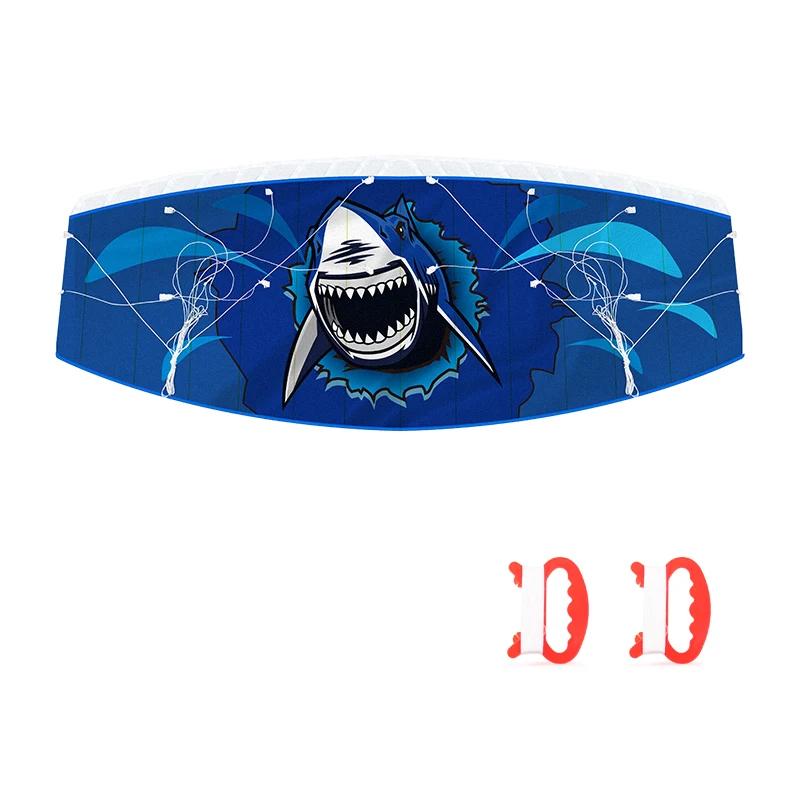 Yongjian 1,4 m dubbele lijn zachte lichaamshai + 30 m rood groot draadbord * 2 stuks, dubbele lijn stunt volwassen parachute vlieger surfen Fli