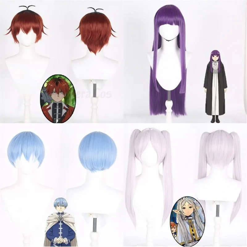 

Frieren At The Funeral Frieren Cosplay Wig Fiber Synthetic Wig Anime Sousou No Himmel Wig Fern Stark Wig Earring Halloween Wig