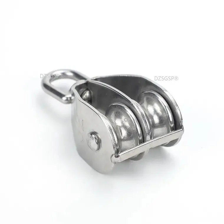 Stainless Steel Double Pulley Block for Rope Chain Traction