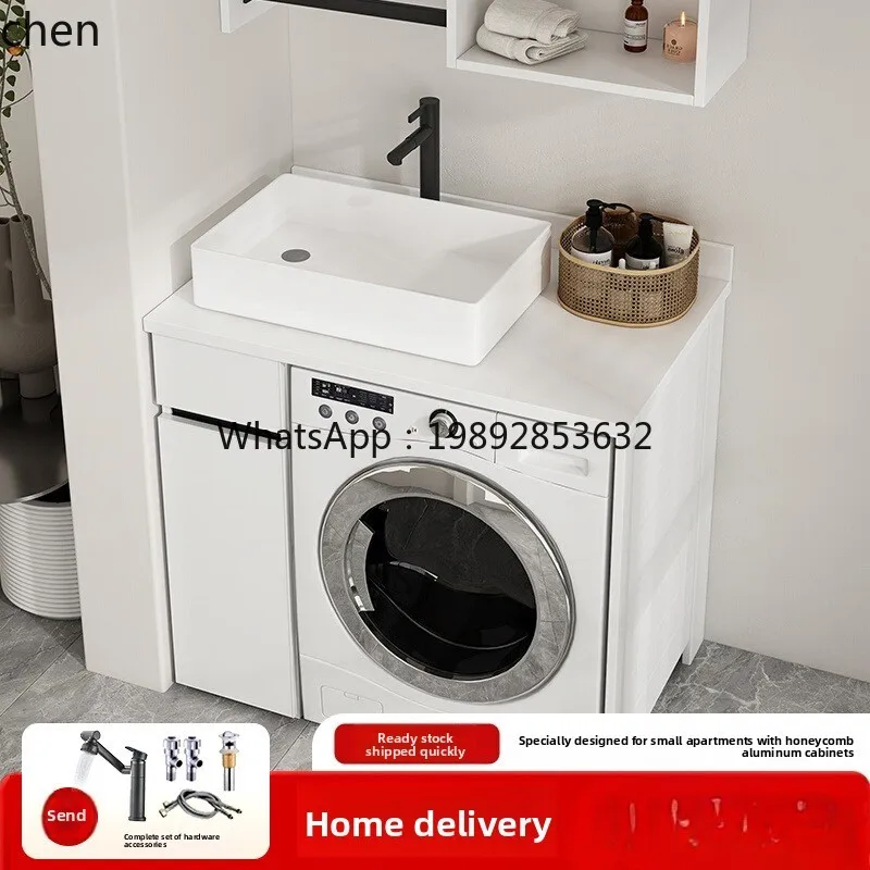 ww  ceramic countertop basin, washing machine cabinet integrated balcony cabinet combined laundry pool washbasin