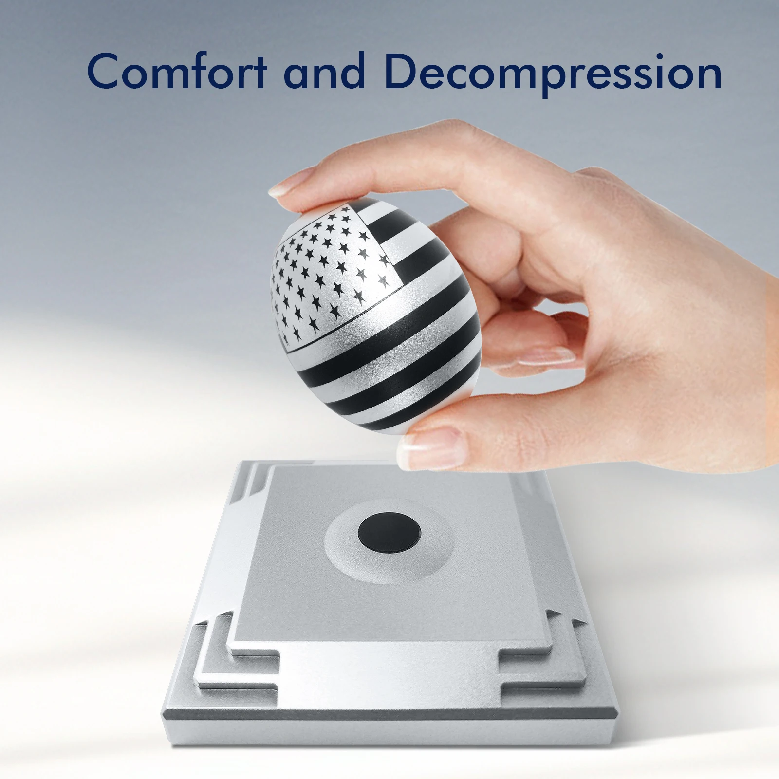 High-quality With American Flag Pattern Magnetic Levitation Pencil Holder CNC Tumbling Design Non-Tipping Pencil Holder Gifts image 3