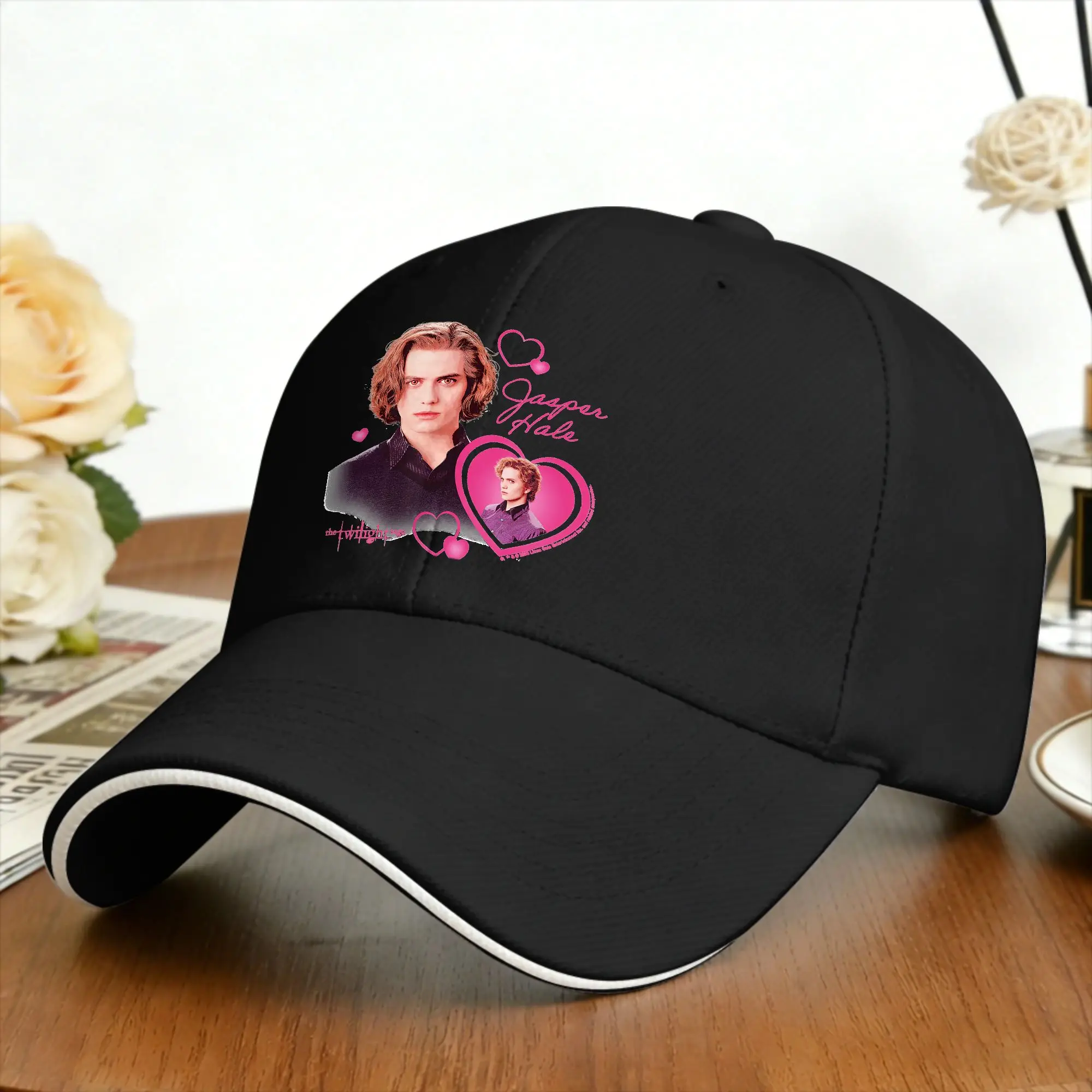 Twilight Jasper Hale Hearts Vampire Crush Movie Baseball Cap Unisex Design Hip Hop Hats Summer Casual Running Baseball Caps
