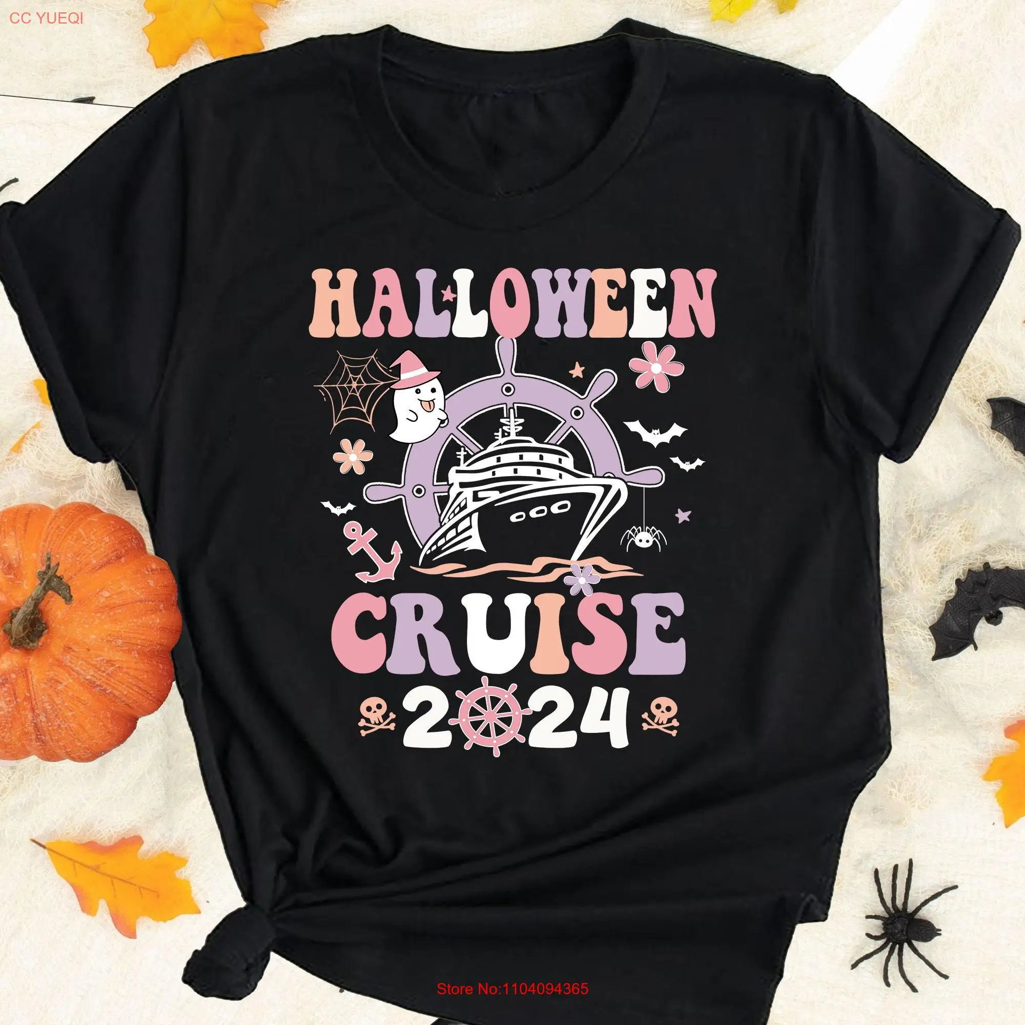 Camisa do esquadrão de Halloween Cruise, grupo familiar, manga longa ou curta, 2024