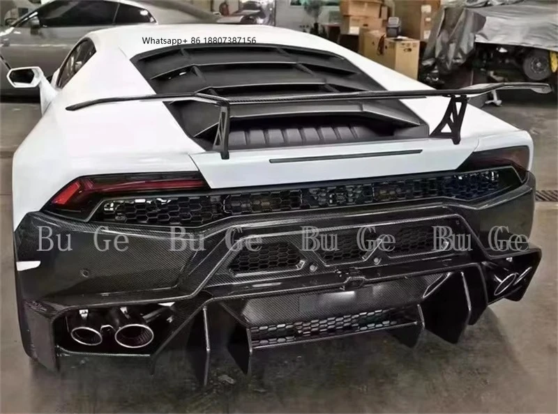 

forLamborghini Huracan LP580 LP610 Upgraded All Carbon Fiber V-style Rear Bumper Body Kit